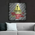 thumbnail image 6 of Luxe Metal Art 'Warning Man Cave What Happens Stays' by Lightbox Journal, Metal Wall Art, 36"x36", 6 of 9