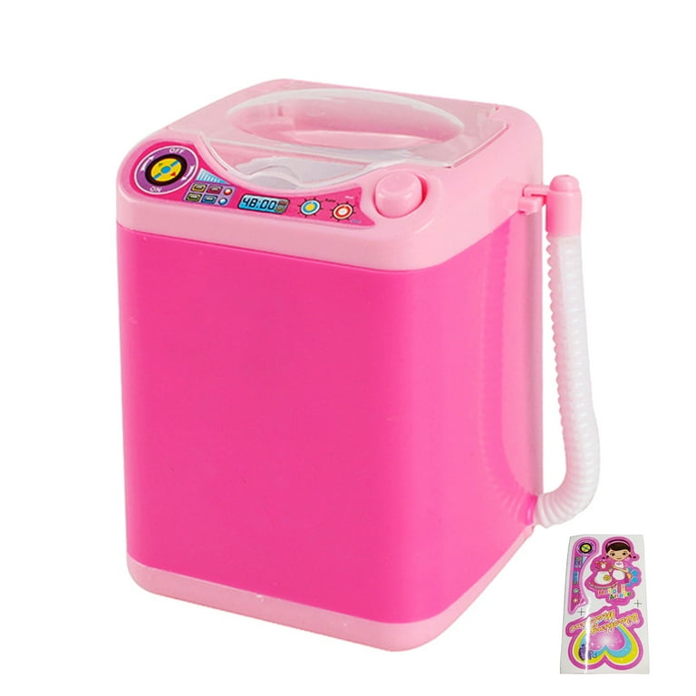 Realistic Electric Mini Washing Machine Pretend Play Toy Kids & Toddler  Gift Laundry Machine Role Play Dollhouse Accs 