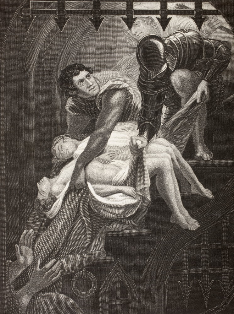 The Murder Of The Princes In The Tower Edward V Of England 1470 To 1483 And His Brother Richard Of Shrewsbury 1St Duke Of York 1473 To 1483 From A Nineteenth Century Print Canvas Art - Ken Welsh Desi