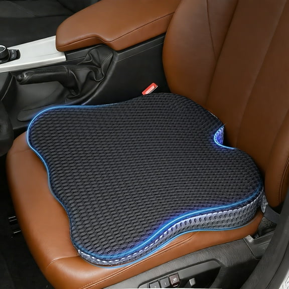 Qutool Car Seat Cushion for Driving, 3" Wedge Booster Pillow, Memory Foam Seat Pad for Height & Comfort, Non-Slip, Black