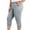 Gray-1, variant on Stamzod Capri Leggings with Pockets for Women Tummy Control Summer Workout Plus Size Capris Solid Color High Waisted Yoga Cropped Pants for Women Gray XXL