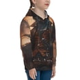 thumbnail image 3 of Picia Steampunk Cowboy Cat Pattern Youth Hoodie - Warm Pullover Sweatshirt with Kangaroo Pocket, Ideal for Boys and Girls-Small, 3 of 6
