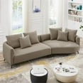 thumbnail image 6 of Lusitania Fabric & Solid Wood Right Facing Sectional Sofa in Mocha, 6 of 8