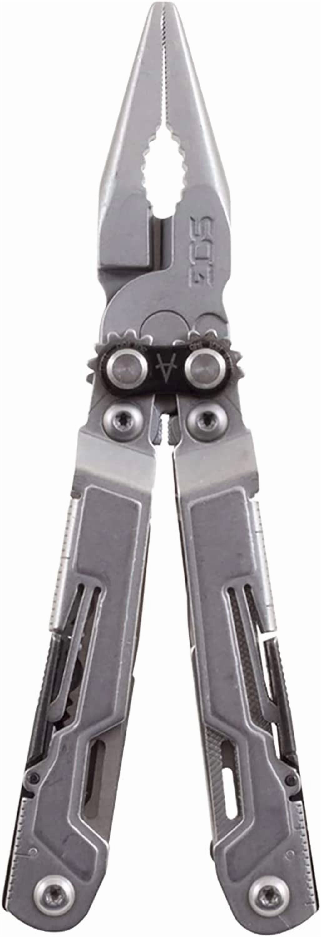 PowerPint Mini Com Stainless Steel Multi-Tool |18 Lightweight Specialty Tools & Multitool Pliers Pocket Knife, Stone Wash