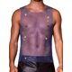 thumbnail image 1 of Camiseta sin mangas brillante de malla para hombre INSPIRE CHIC con strass, top brillante, chaleco metálico transparente M azul, 1 of 6