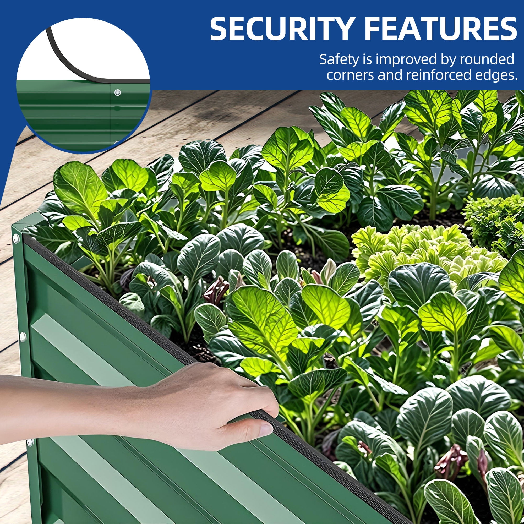 Uforic 2 Pcs 8ftx4ftx2ft Large Raised Garden Bed Kit,Outdoor Galvanized Metal Patio Planter Box with Safety Rubber & Gloves, for Vegetables Flowers,Black