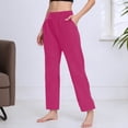 thumbnail image 1 of WILLBEST Pantalones Casuales de Mujer para Uso Diario Pantalones Rectos Cómodos Ideales para Atuendos de Primavera, Verano y Otoño Combinan Perfectamente con Zapatillas y Blusas Casuales XXXL, 1 of 5