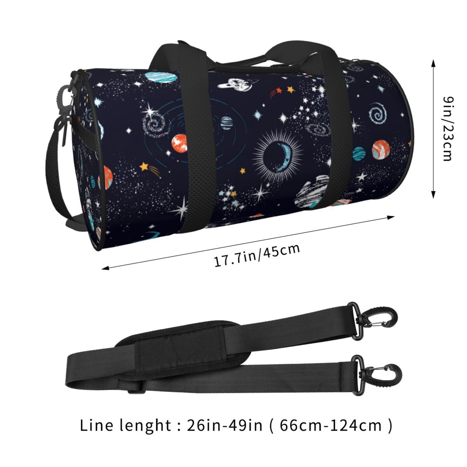 Vsdgher Galaxy2 45L Foldable Duffel Bag, Sports Gym Bag,Overnight Bag, Portable Weekender Bag for Airplanes