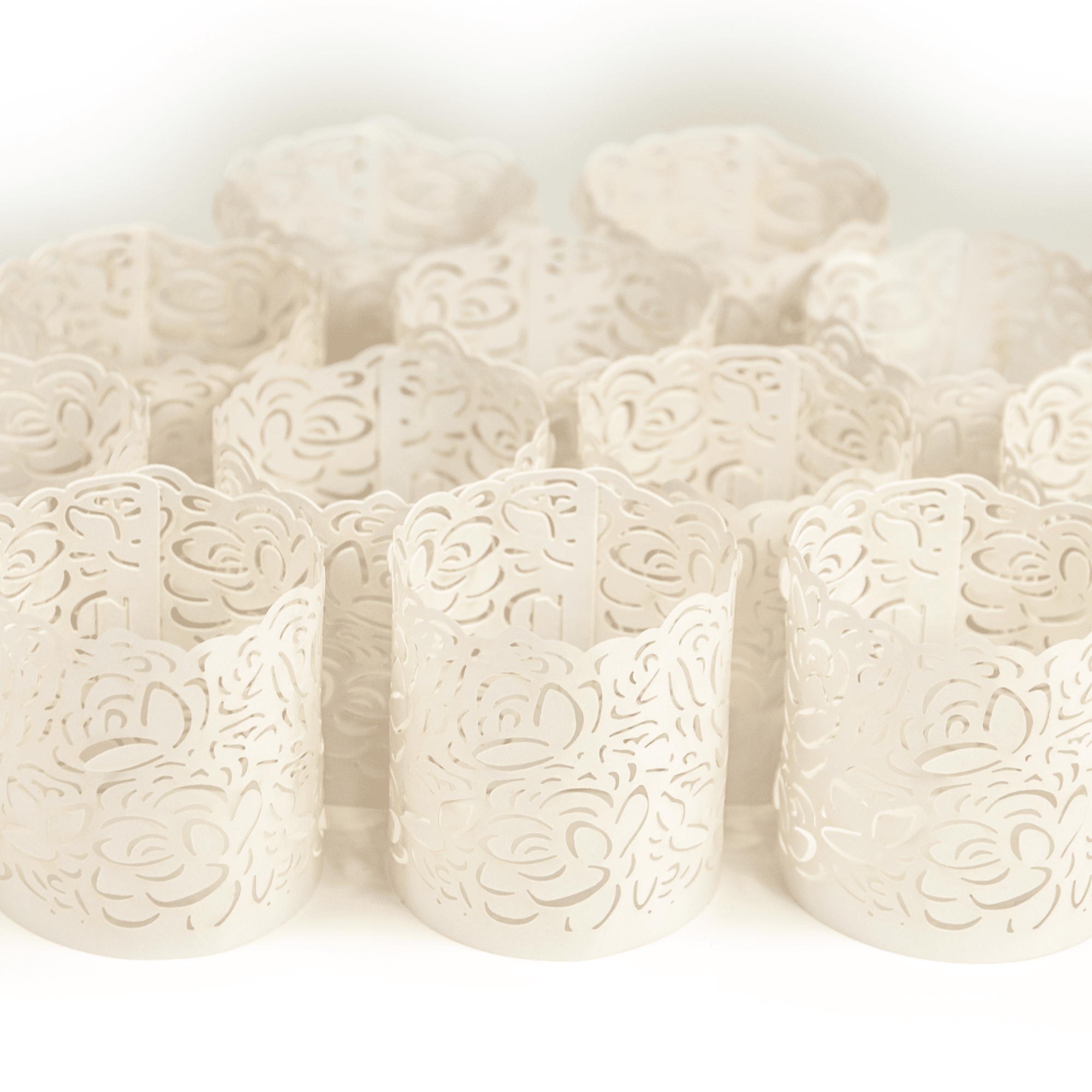 Flameless Tea Light Votive Wraps 48 Pack In White