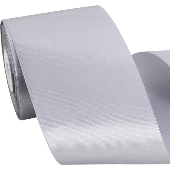 Silver Satin Ribbon 3 Inch X 25yds Solid Silk Ribbons for Gift Wrapping, Craft, Floral Bouquets, Valentine's Day Christmas Gift Wrapping, Party Wedding Decoration