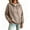Camel #022, variant on Women's Solid Color Pullover Hoodie with Drawstring Hood and Kangaroo Pocket Casual Everyday Sweatshirt, S-2XL
