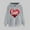 Gray(New), variant on PNTUTB Women's Long Sleeve Fashion Heart Print Drawstring Hoodies Casual Pullover Sweatshirts with Pocket