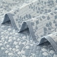 thumbnail image 4 of Mainstays Botanical Floral Stitched Quilt, King, Light Blue, Reversible Lightweight Bedding, 4 of 8