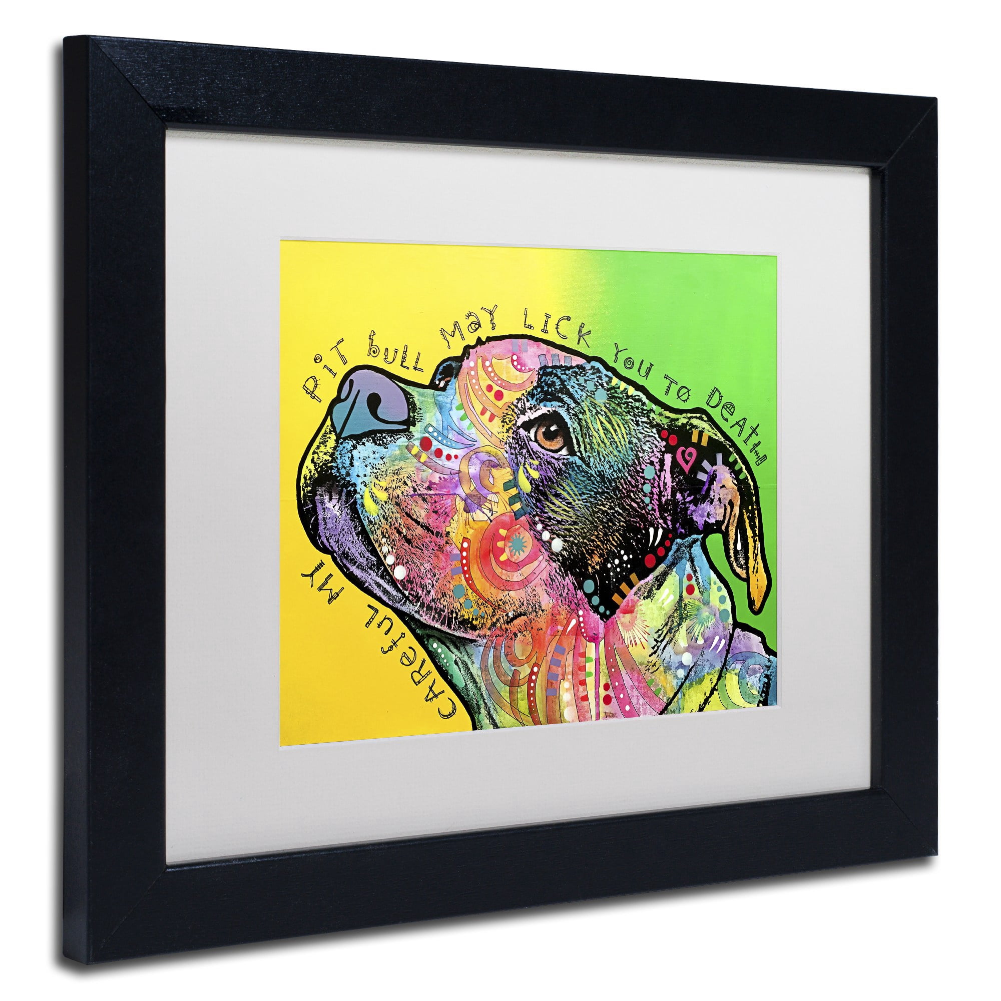 Trademark Fine Art 'Lick You to Death' Canvas Art by Dean Russo, White Matte, Black Frame