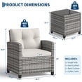 thumbnail image 3 of IdealHouse 3-Piece PE Rattan Patio Set, Outdoor Chairs Glass Table, All-Weather Conversation Set for Patio Balcony, 3 of 6