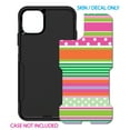thumbnail image 2 of DistinctInk Custom SKIN / DECAL compatible with OtterBox Commuter for iPhone 11 Pro MAX (6.5" Screen) - Green Pink White Stripes Polka Dots, 2 of 5