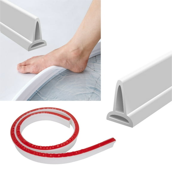 Fakrich Shower Threshold Water Dam Barrier, 39 Inch Shower Dam Water Stopper for Shower Door Bottom,Corner Shower Water Guard for Bathtub
