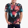 thumbnail image 2 of Cauagu Red Flame Wolf Head Print Men's Polo Shirts, Short-Sleeve Polo Shirts for Men Performance Golf Shirt Athletic Casual Collared T-Shirt-Large, 2 of 8