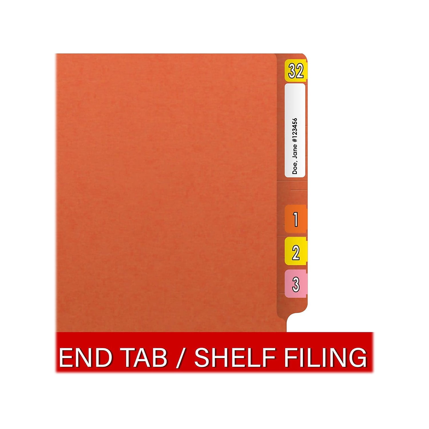 Medical Arts Press Reinforced End Tab File Folder Straight Cut Letter-Size Orange 50/Box
