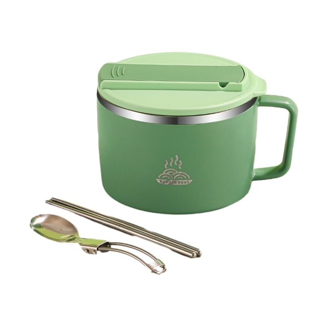 Bearachild Tazón de ramen de acero inoxidable fácil de limpiar Disfrute de la preparación de comidas Tazón de ramen de acero inoxidable Mostrada Verde Océano