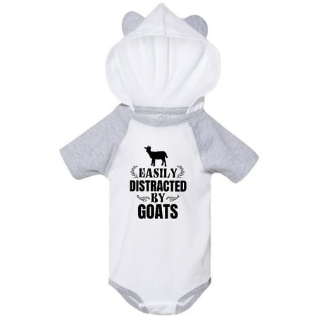 

Inktastic Easily Distracted by Goats Gift Baby Boy or Baby Girl Bodysuit