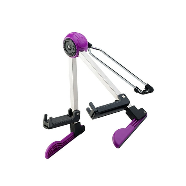 maskred Adjustable Floor Guitar Holder Universal Folding Stand A-Frame Bass String Instrument Rack Stable for Mandolin Purple