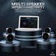 thumbnail image 2 of Juego de altavoces Bluetooth: estéreo inalámbrico de doble emparejamiento, sistema TWS doble portátil con graves potentes, alta fidelidad, multihabitación, uso en interiores y exteriores, cubierta par, 2 of 5