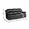 thumbnail image 4 of Lexicon Cranley Traditional Faux Leather Double Reclining Sofa in Black, 4 of 4