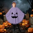 thumbnail image 6 of Arlun Boys Girls Halloween Hooded Capes Cute Ghost Face Printed Costume Capes Kids Dress up Cosplay Party Pumpkin Capelet 2026 Spooky Season Stage Performances Clothes A-Purple L, 6 of 7