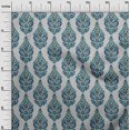 thumbnail image 2 of oneOone Cotton Jersey Light Gray Fabric Leaves & Floral Block Sewing Material Print Fabric By The Yard 58 Inches Wide, 2 of 4