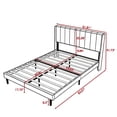 thumbnail image 2 of Gewnee Queen Size Upholstered Platform Bed Frame with Velvet Headboard,Wood Slats Support,Easy Assembly,No Box Spring Needed,Pink, 2 of 14