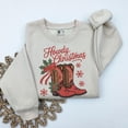 thumbnail image 2 of Howdy Christmas Boots Embroidered Sweatshirt: Western Cowboy Boots Sweatshirt, 2 of 5