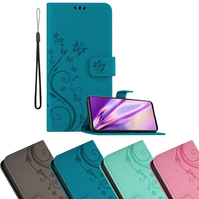 Funda protectora para Samsung Galaxy A51 4G / M40s - con Blumenmuster y Kartenfach