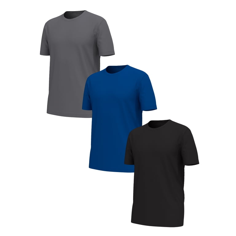 Athletic Works Performance Cotton Crew T-Shirt Set, 3-Pack photo 1