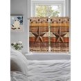 thumbnail image 3 of Western Texas Star Vintage Bathroom Window Curtain, Farmhouse Brown Wood Grain Light Filtering Coffee Kitchen Curtains, Bedroom Living Room Curtains 2 Panel 84"x45", 3 of 6