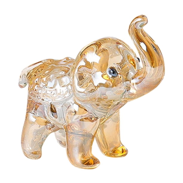 Adorno de elefante, regalo para familiares y amigos, artesanía, mini escultura para gabinete de escritorio. champán