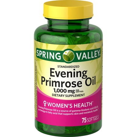 Spring Valley Evening Primrose Oil Softgels, 1000mg 75 (The Best Evening Primrose Oil)