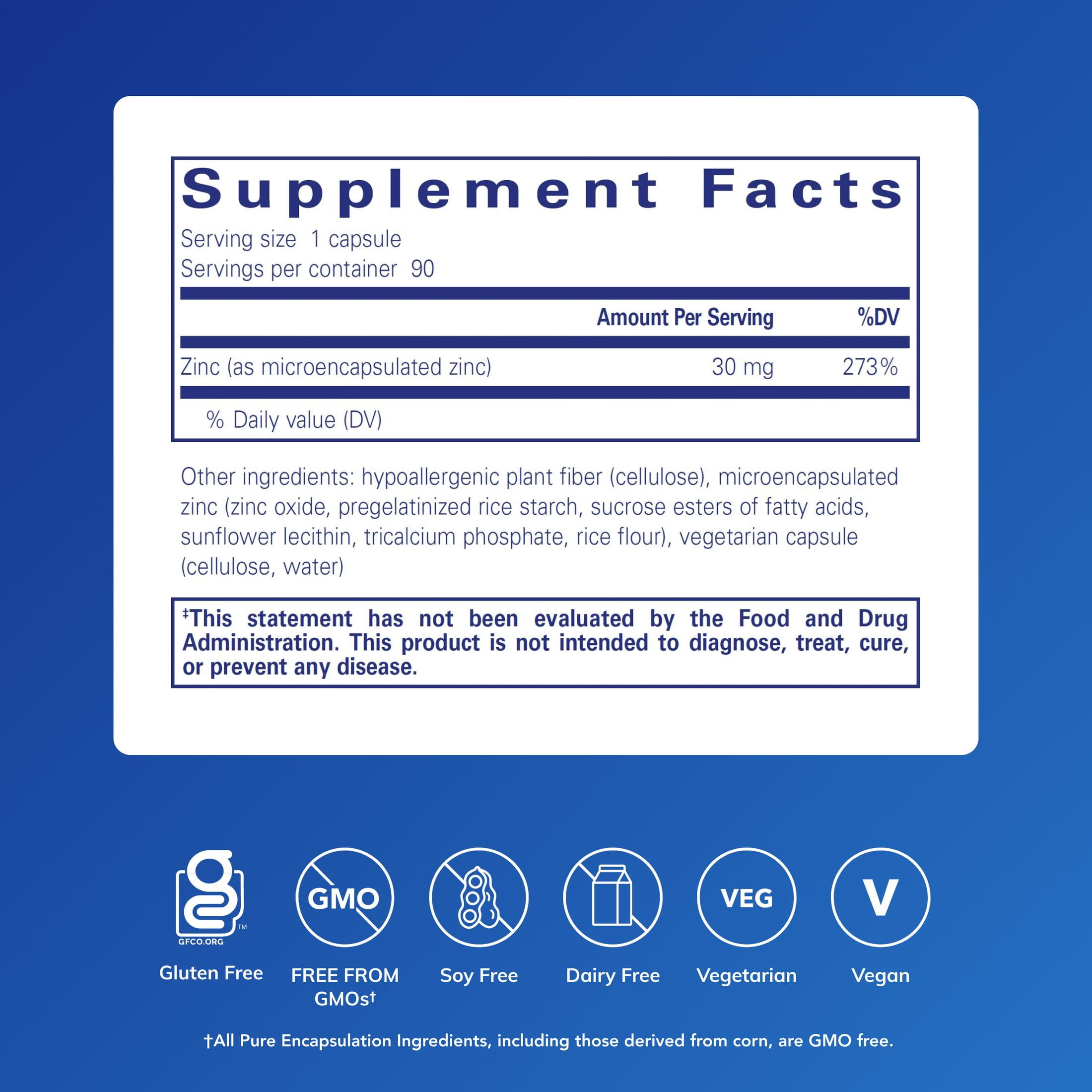 Pure Encapsulations UltraZin Zinc | Enhanced Absorption Mineral Support for Metabolism and Immune Health* | 90 Capsules