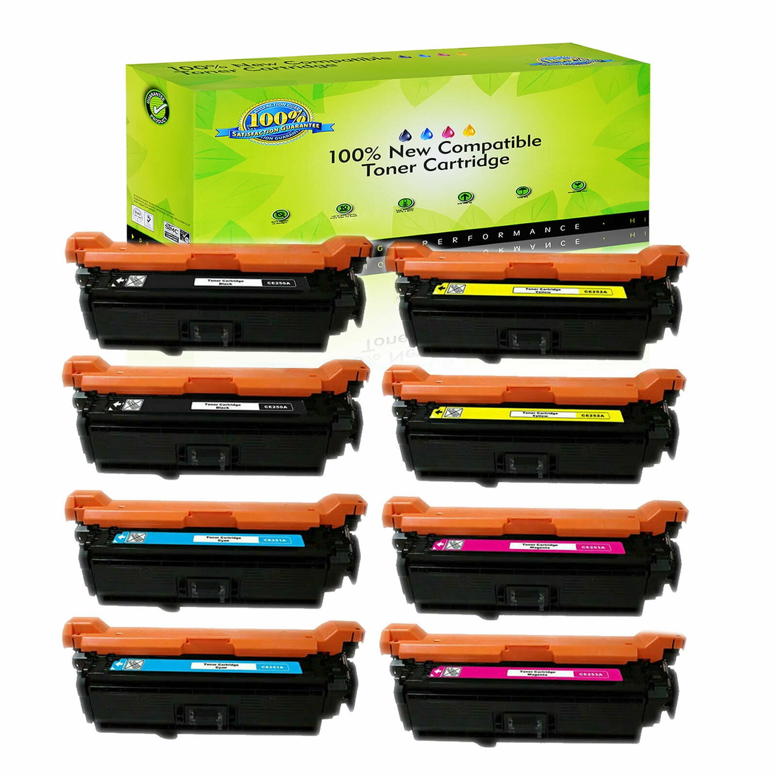 Precise Print Compatible Toner Cartridge for HP CE250A for HP Color Laserjet Pro CM3530 3530fs CP3525dn 3525n 3525x Printers Black Yellow Cyan Magenta Drum Unit Black2
