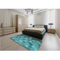thumbnail image 4 of Ahgly Company Indoor Square Patterned Dark Turquoise Green Area Rugs, 7' Square, 4 of 6