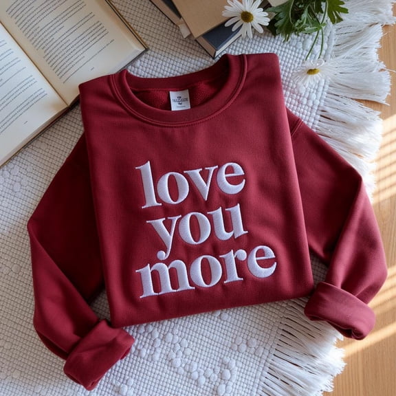 Embroidered Valentine's Shirts for Women, Plus Size Valentines day sweatshirt, LOVE Shirt, Trending Shirts for Valentines Day