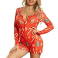 thumbnail image 4 of Mono Sexy ajustado para mujer, pijama de talla grande con estampado navideño, chándal de una pieza, ropa de dormir, 4 of 4
