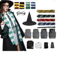 thumbnail image 2 of Capa de Slytherin Potter para niños y adultos, disfraz de Halloween, Cosplay de Navidad, capa con corbata, bufanda, falda de vestido de varita, 2 of 4