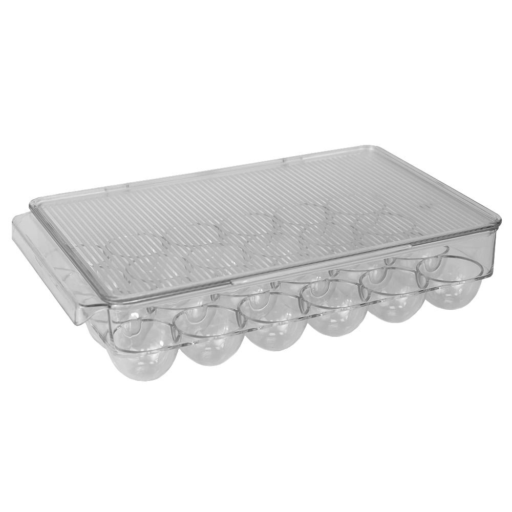 Homgreen Egg Holder,BPA Free Clear Egg Tray with Lid & buckle, PET