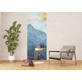 thumbnail image 3 of Dundee Deco's Geometric Yellow White Blue Mountain Painting Wall Mural, 35 in X 106 in (27 sq ft.), 3 of 5