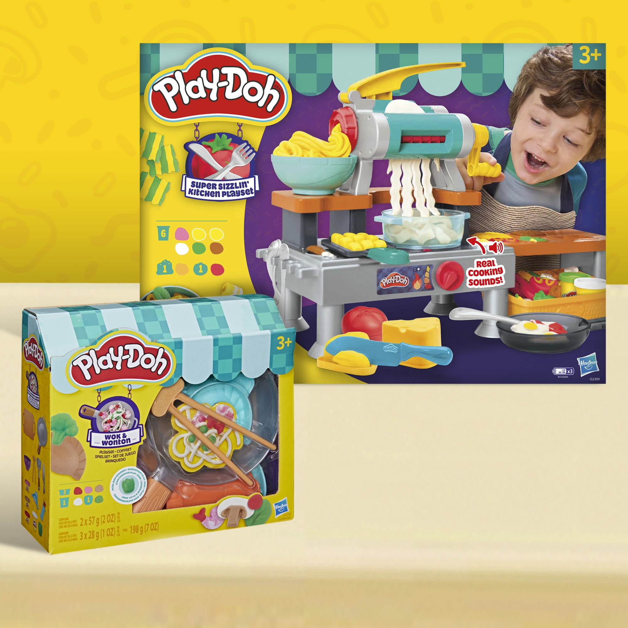 Play-Doh Wok & Wonton 8-Piece Kitchen Playset for Kids 3+