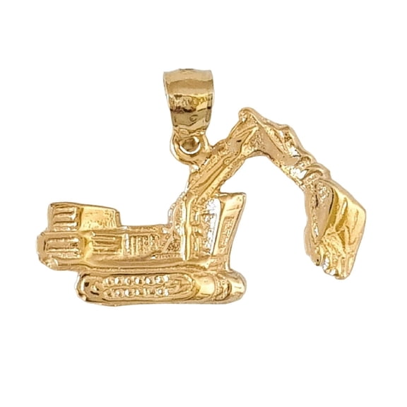14K Yellow Gold EXCAVATOR, BULLDOZER Pendant