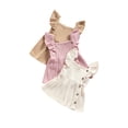 thumbnail image 4 of Fortune Robe Côtelée pour Bébés Filles Couleur Unie Manches Volantes Volants Robe Trapèze, 4 of 8