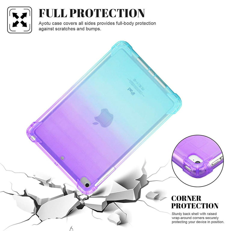 Allytech iPad Air 3rd Gen Case (10.5,2019), iPad Pro 10.5 Case, Silicone  TPU Shock-absorbing Drop Proof Bumper Protection Defender Clear Back Cover  for Apple 10.5 iPad Air 3/ Pro 10.5,Purple/Mint 