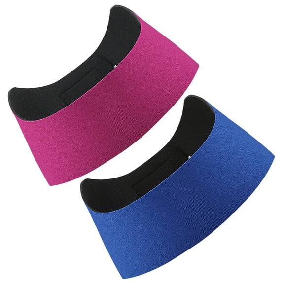 DINHEAROM 2Pcs Swimming Headband for Ear Protection in Water Activities Blue Dark Pink 59x8cm Diameter 15cm